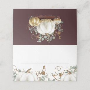 Gold Glitzer Pumpkins Hochzeit im Herbst Platzkart Platzkarte