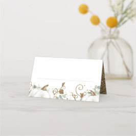 Gold Glitzer Pumpkins Hochzeit im Herbst Platzkarte