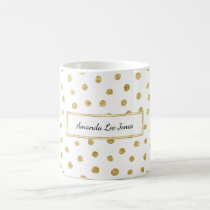 Gold-Glitzer-Punkte Kaffeetasse