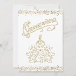 Gold Glitzer Quinceañera 15 Einladung
