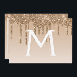 Gold Glitzer Quinceanera Save the Date Einladung<br><div class="desc">Gold Sparkle und Tropfen Glitzer Quinceanera Celebration Monogram Name und Initial Save the Date Geburtstagsparty Einladung. Diese Einladung ist ideal für das Gold Sparkle Glitzer Quinceanera Party,  das in Gold feiern möchte.</div>