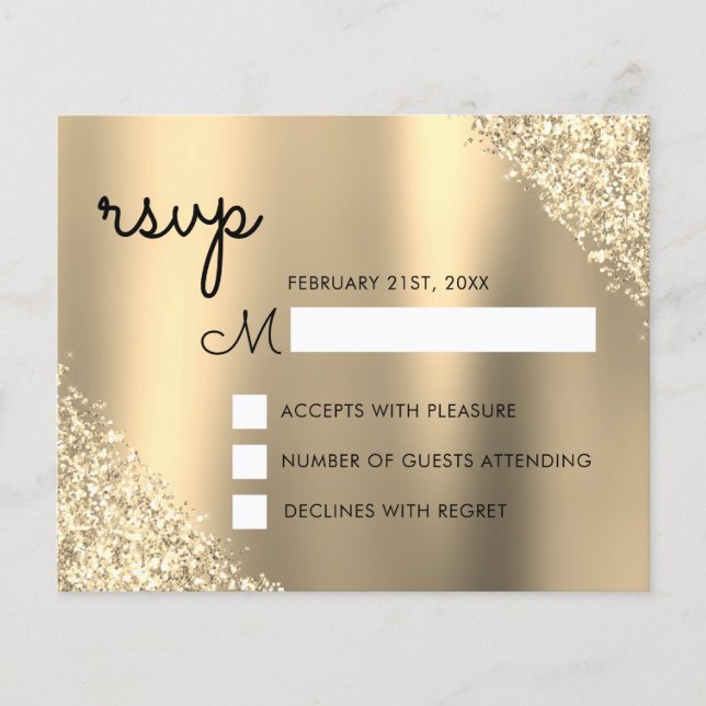 Gold Glitzer Quinceanera UAWG (Vorderseite)