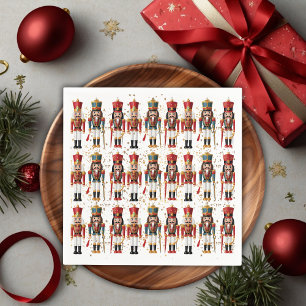 Gold Glitzer Red & Blue Nutcracker Baby Dusche Serviette