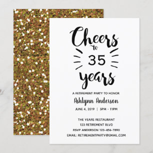 Gold Glitzer Retirement Party Einladung