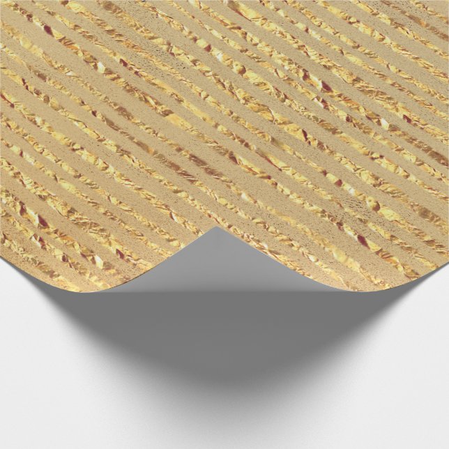 Gold Glitzer Ribbon Design Geschenkpapier (Ecke)