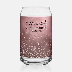 Gold Glitzer Rose Gold Foil 21. Geburtstag Dosenglas