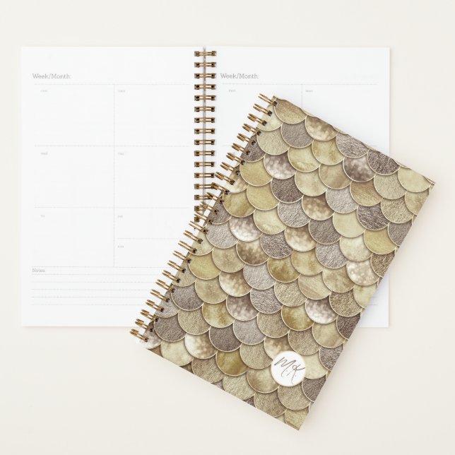 Gold Glitzer Scales Mermaid Jährlicher Planer (Anzeige)
