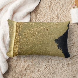 Gold Glitzer Schatten abstraktes Lumbalkissen Lendenkissen
