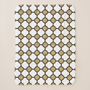 Gold Glitzer Schwarz-weiß geometrische Quatrefolie Sherpadecke