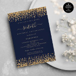 Gold Glitzer Script Navy Blue Glam 60. Party Einladung<br><div class="desc">Elegant Gold Glitzer Script Navy Blue Glam 60. Party. Verfügbar in digitaler Form und gedruckt. Ein wenig funkelnd zum Feiern Ihres sechzigsten Geburtstages, ein Imitat Glitzer Rand ist auf jeder Seite oben und unten auf einem klassischen marinen Hintergrund, und sechzig ist in einem stilvollen Drehbuch mit Swashes. Personalisieren Sie den...</div>
