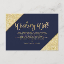 Gold Glitzer Scriptnavin Blau wünschend gut Begleitkarte
