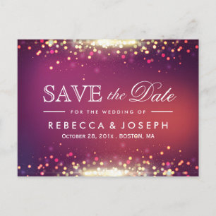 Gold Glitzer Shiny Sparkights Save the Date Ankündigungspostkarte