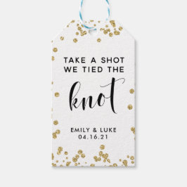 Gold Glitzer Shot Wir tippen die Knochensehen Geschenkanhänger