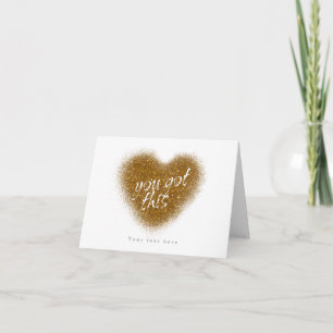 Gold Glitzer SIE GOT DIESEN Glamour Herzkarte Karte
