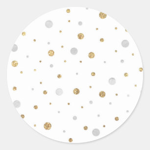 Gold Glitzer Silberfolie Bedruckt Confetti Runder Aufkleber