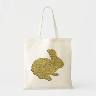 Gold Glitzer Silhouette Osterfest Bunny Toag Tragetasche