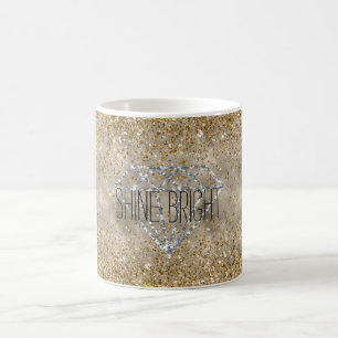 Gold Glitzer Silver Diamond Shine Bright Kaffeetasse