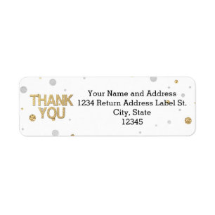Gold Glitzer Silver Foil Print Confetti Vielen Dan