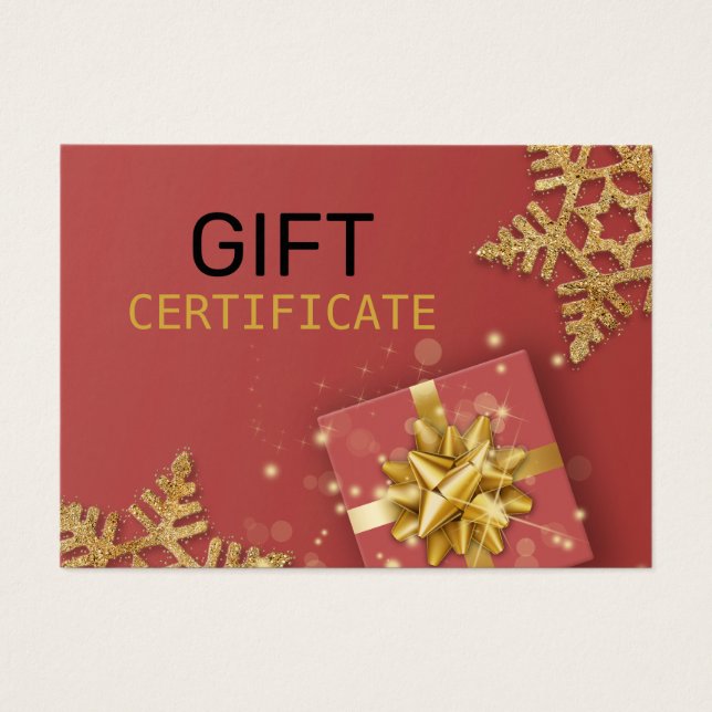 Gold Glitzer Snowflakes Geschenkboxen Rotes Gesche (Vorderseite)