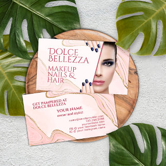 Gold Glitzer Sparkle Blush Rosa Marmormor Art Must Visitenkarte