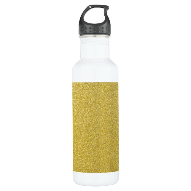 Gold Glitzer, Sparkle, Glitzer Hintergrund Edelstahlflasche (Vorderseite)
