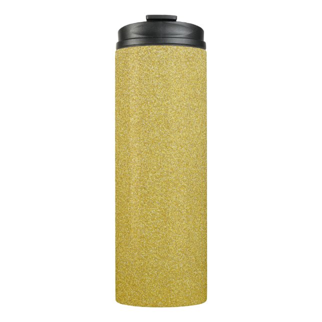 Gold Glitzer, Sparkle, Glitzer Hintergrund Thermosbecher (Vorderseite)