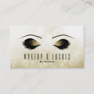 Gold Glitzer Sparkle Makeup Eyelashes Beauty Welln Visitenkarte
