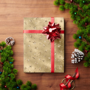 Gold Glitzer Sparkle Stars Geschenkpapier