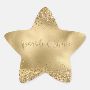 Gold Glitzer Sparkle Stern-Aufkleber