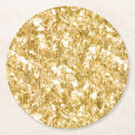 Gold Glitzer Sparkle Wedding Reception Party Runder Pappuntersetzer