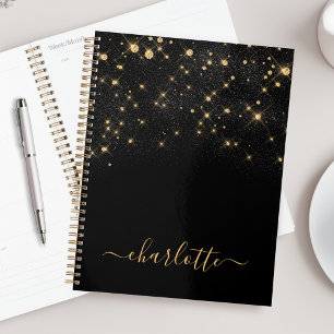 Gold Glitzer Sparkling Elegantes Glamour Script Planer