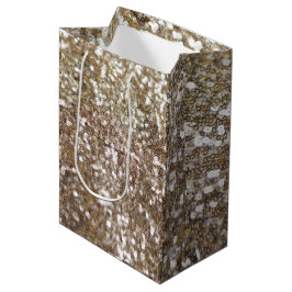 Gold Glitzer Sparkling Glam Girly Glitzy Mittlere Geschenktüte
