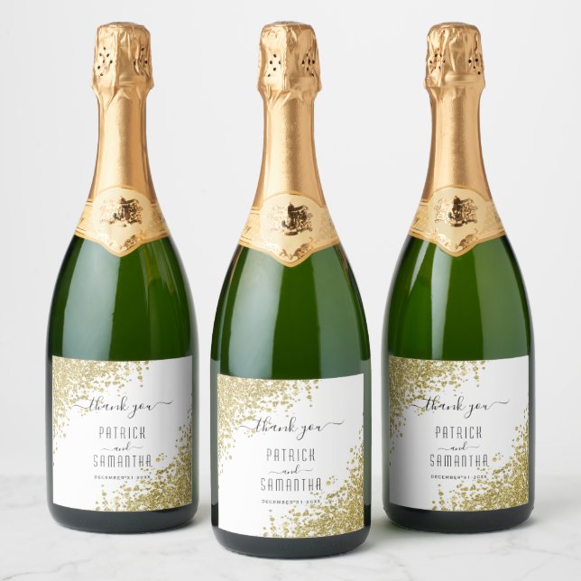 Gold Glitzer Sparkling Weinflaschen Etiketten (Flaschen)