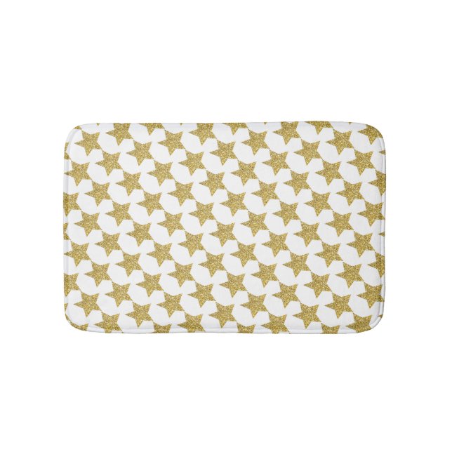 Gold Glitzer Stars Badematte (Vorderseite)