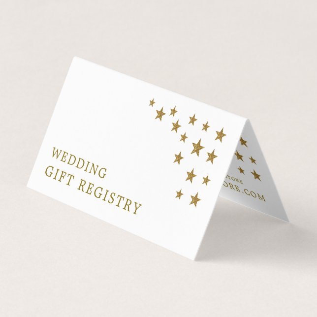 Gold Glitzer Stars Geschenkkarte Visitenkarten (Vorderseite)