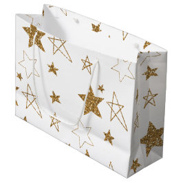 Gold Glitzer Stars Große Geschenktüte