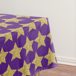 Gold Glitzer Stars Lila Tischdecke