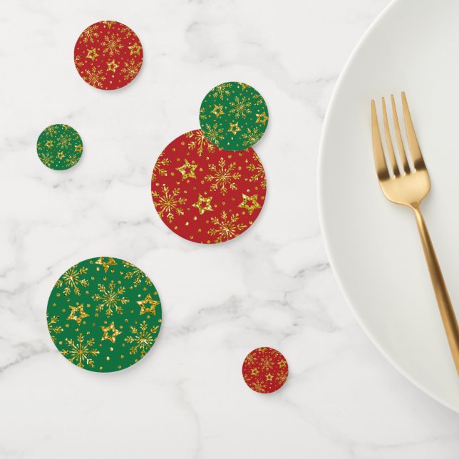 Gold Glitzer Stars & Schneeflocken Konfetti (Gruppe)