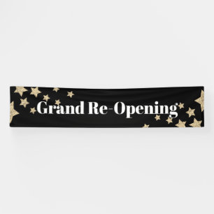 Gold Glitzer Stars Sparkle Große Wiedereröffnung S Banner