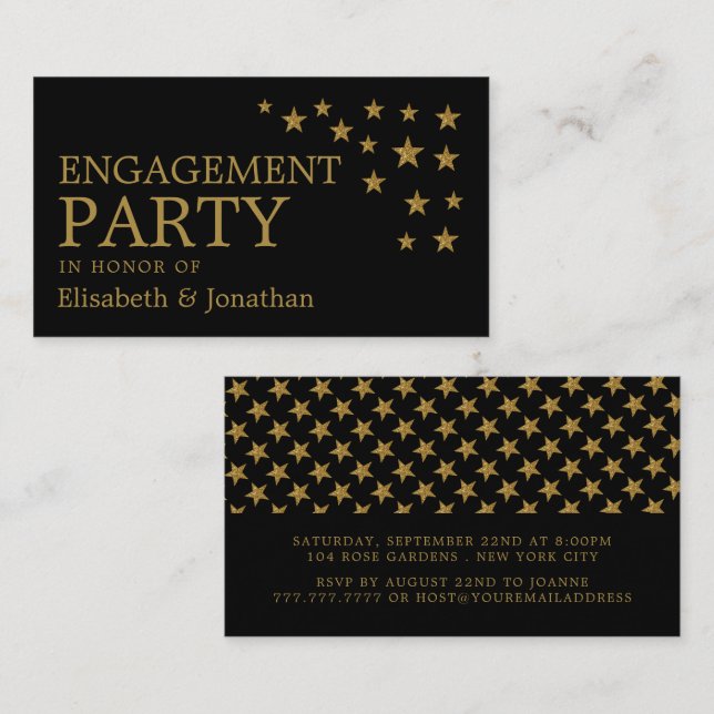 Gold-Glitzer-Stars, Ticket für Einsatzgruppen einl (Vorne/Hinten)