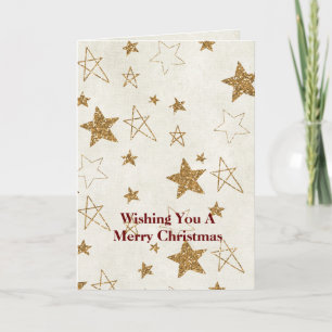 Gold Glitzer Stars Weihnachten Karte