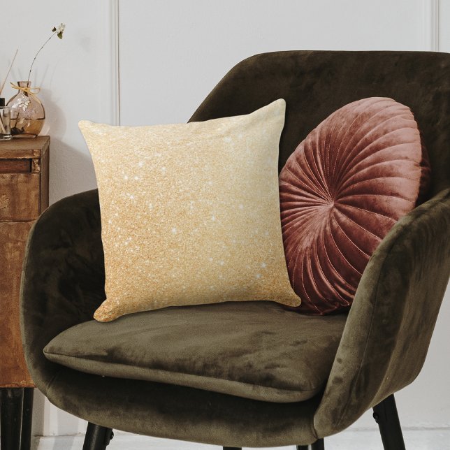 Gold Glitzer Stilvolles Luxus Wohnzimmer Kissen (Gold Glitter Stylish Luxury Living Room Throw Pillow
)