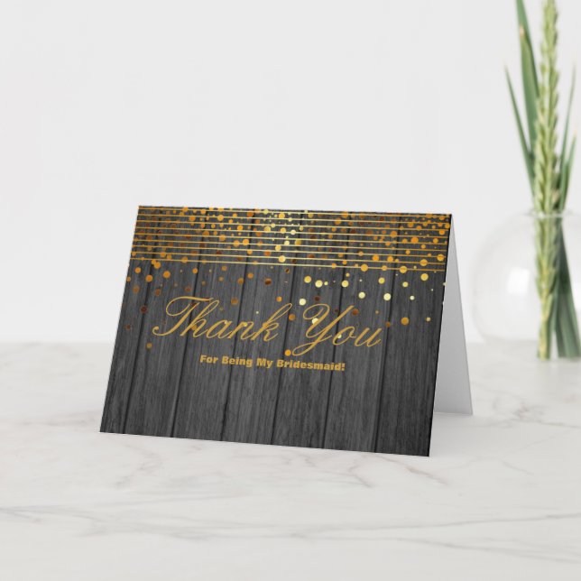 Gold Glitzer Streifen für meine Bridesmaid Danke (Vorderseite)