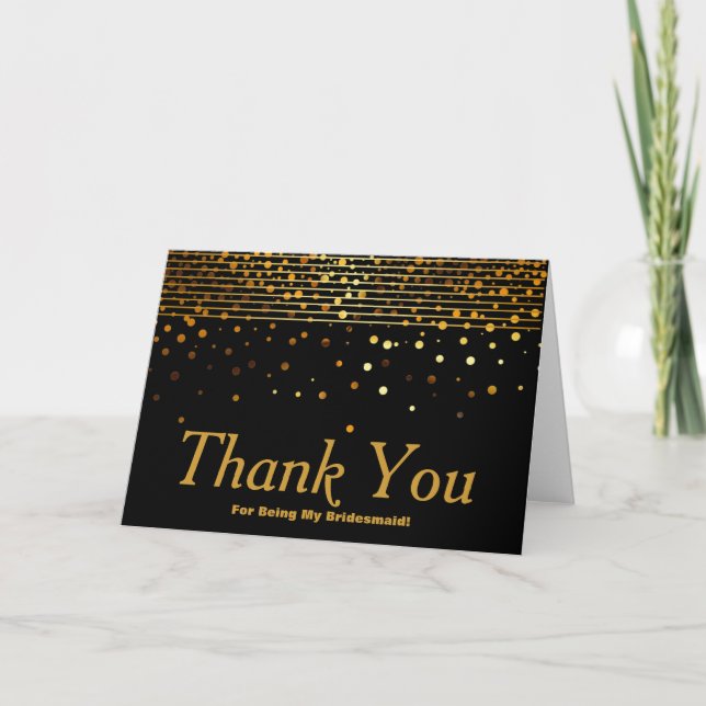 Gold Glitzer Streifen für meine Bridesmaid Danke (Vorderseite)