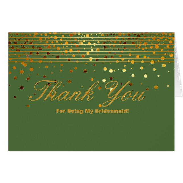 Gold Glitzer Streifen für meine Bridesmaid Danke (Vorderseite (Horizontal))