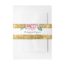 Gold Glitzer Streifen und rosa Blume Weiße Hochzei