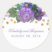 Gold Glitzer Streifen und violette Blumen Moderne