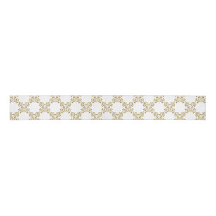 Gold Glitzer Style Hearts Wedding Pattern Ripsband