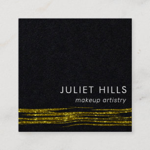 Gold Glitzer Swish und Black Square Business Card Quadratische Visitenkarte