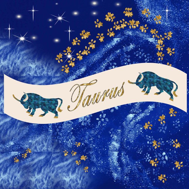 Gold Glitzer Taurus Zodiac Geburtstagsgeschenk Satinband (Von Creator hochgeladen)